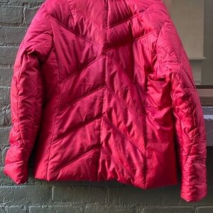 Eddie Bauer Women's Vibrant Red Premium Goose Down Puffer Jacket